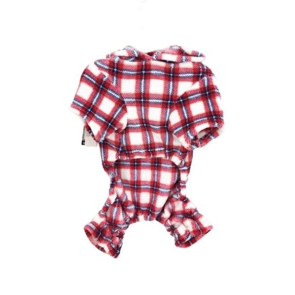 Mission Pets Wag-A-Tude Red Plaid Dog Pajamas Sz Large New - Picture 2 of 4